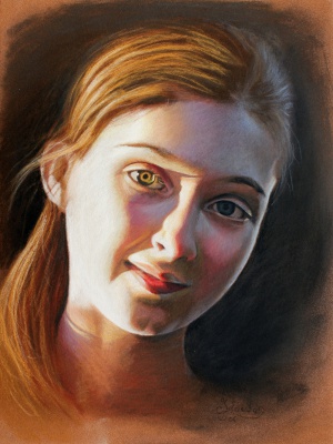 Dea, Soft pastel on paper, 40 x 60 cm, 2006