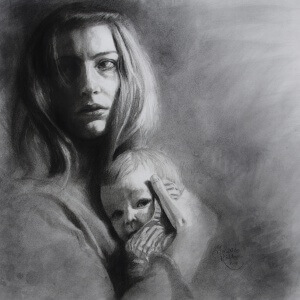 Es wird mein Leben sein, Charcoal on paper, 49 x 49 cm, 2018