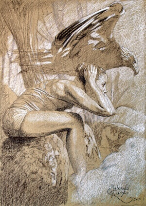 Participation mystique 3, Colored pencils on colored paper, 30 x 40 cm, 2013