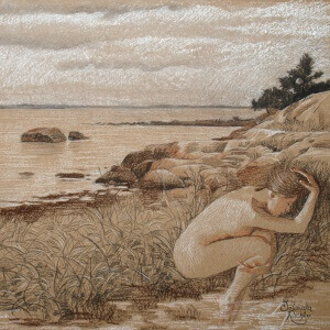 Sverige 6, Colored pencils on colored paper, 29 x 29 cm, 2008