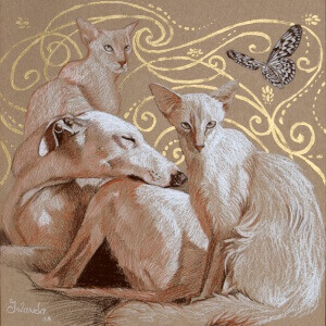 Tierwelten 2, Colored pencils on colored paper, 2008