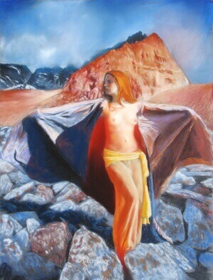 Weltenseele, Soft pastel on paper, 30 x 40 cm, 2006