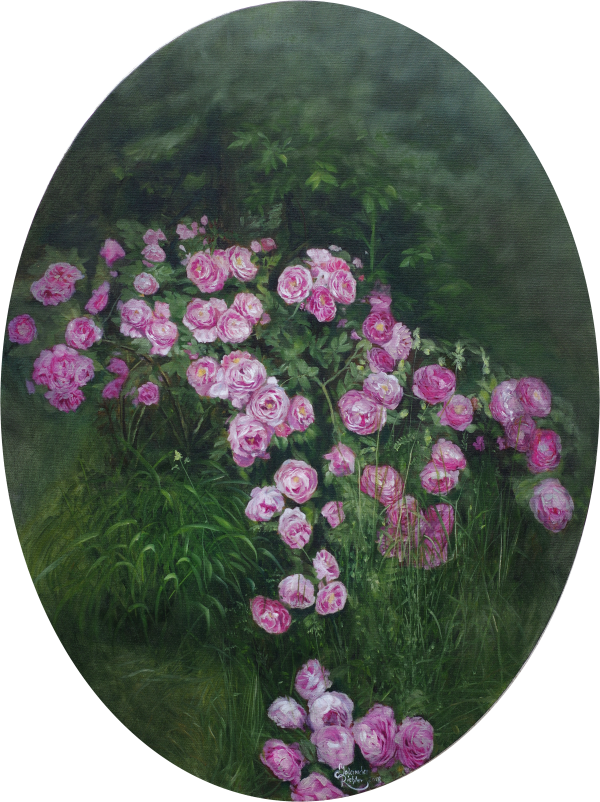 Rosen | Oil on canvas | Öl auf Leinwand 'Queen of Bourbons'