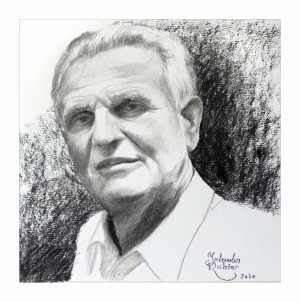 Portrait, Kohle auf Papier, 29 x 29 cm, 2020