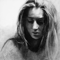 Awareness, Charcoal on paper, 29 x 29 cm, 2018