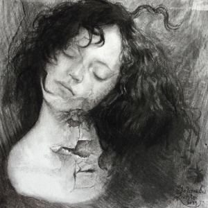 Transience 4, Kohle auf Papier, 29 x 29 cm, 2025